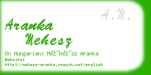 aranka mehesz business card